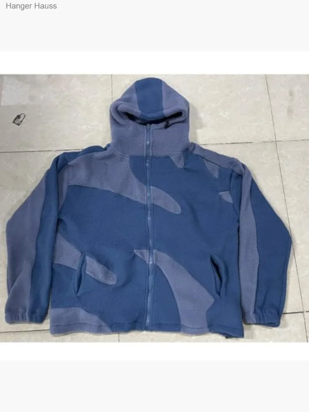 Fleece Hooded Jacket Zip Up Patchwork Streetwear Unisex Fluffy Sweatshirt_6